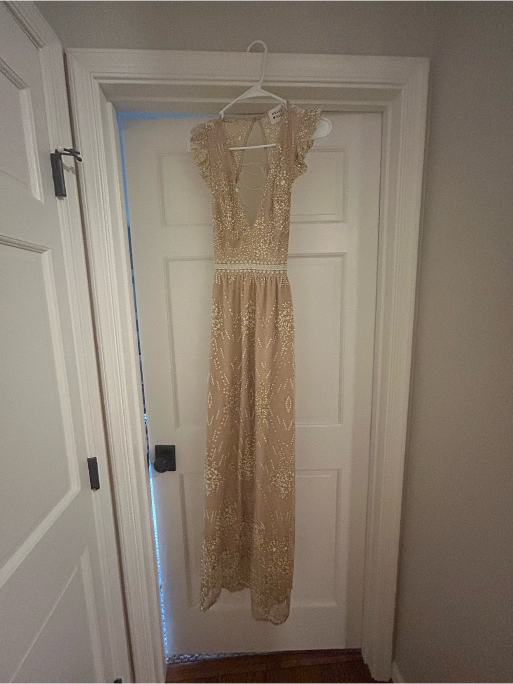 Hello Molly Gold Sequin Evening Dress